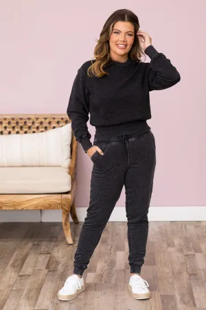 Charcoal Burnout Jogger Sweatpants