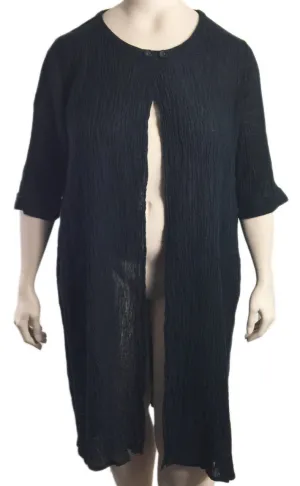 Cheyenne Black Crinkle Linen Jacket