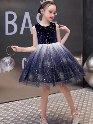 Chic Jewel Neck Tulle Sleeveless Short Princess Kids Social Party Dresses