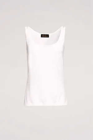 CUNICOLO C WHITE LINEN-BLEND TOP