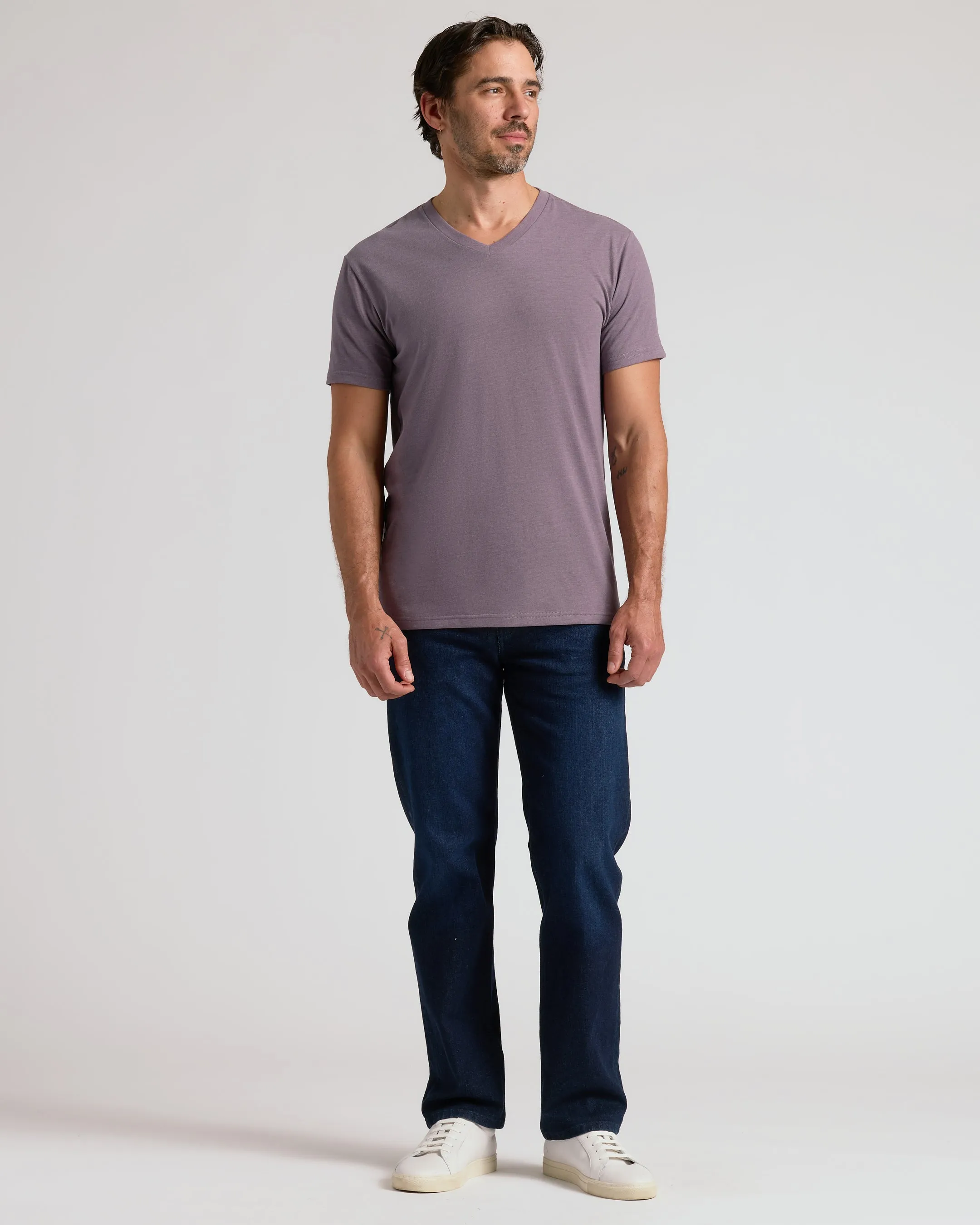 Dark Heather Amethyst V-Neck Tee