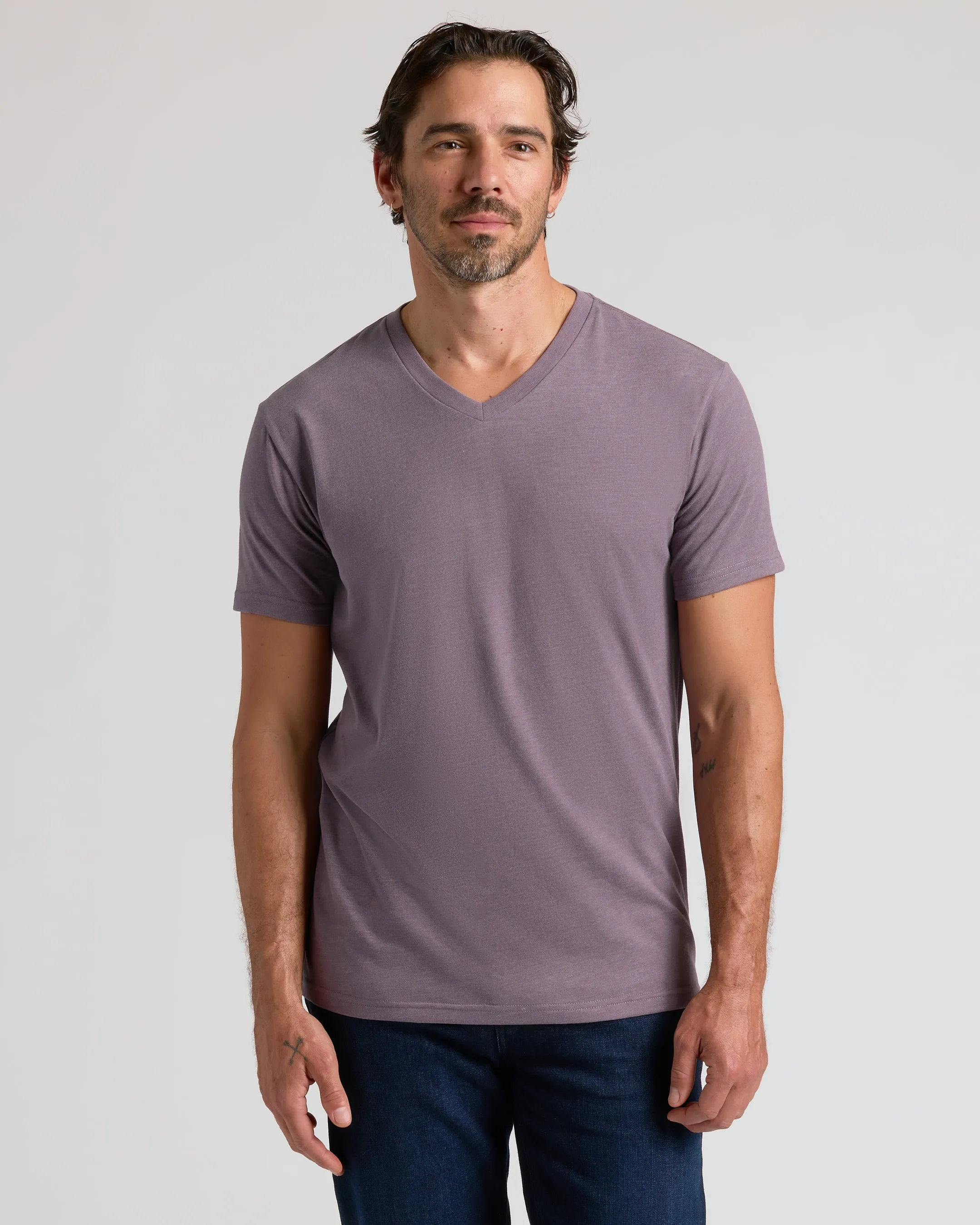 Dark Heather Amethyst V-Neck Tee