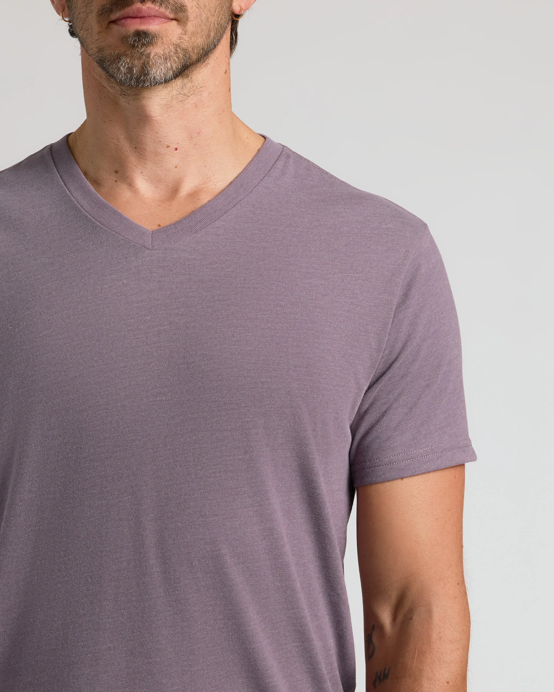 Dark Heather Amethyst V-Neck Tee