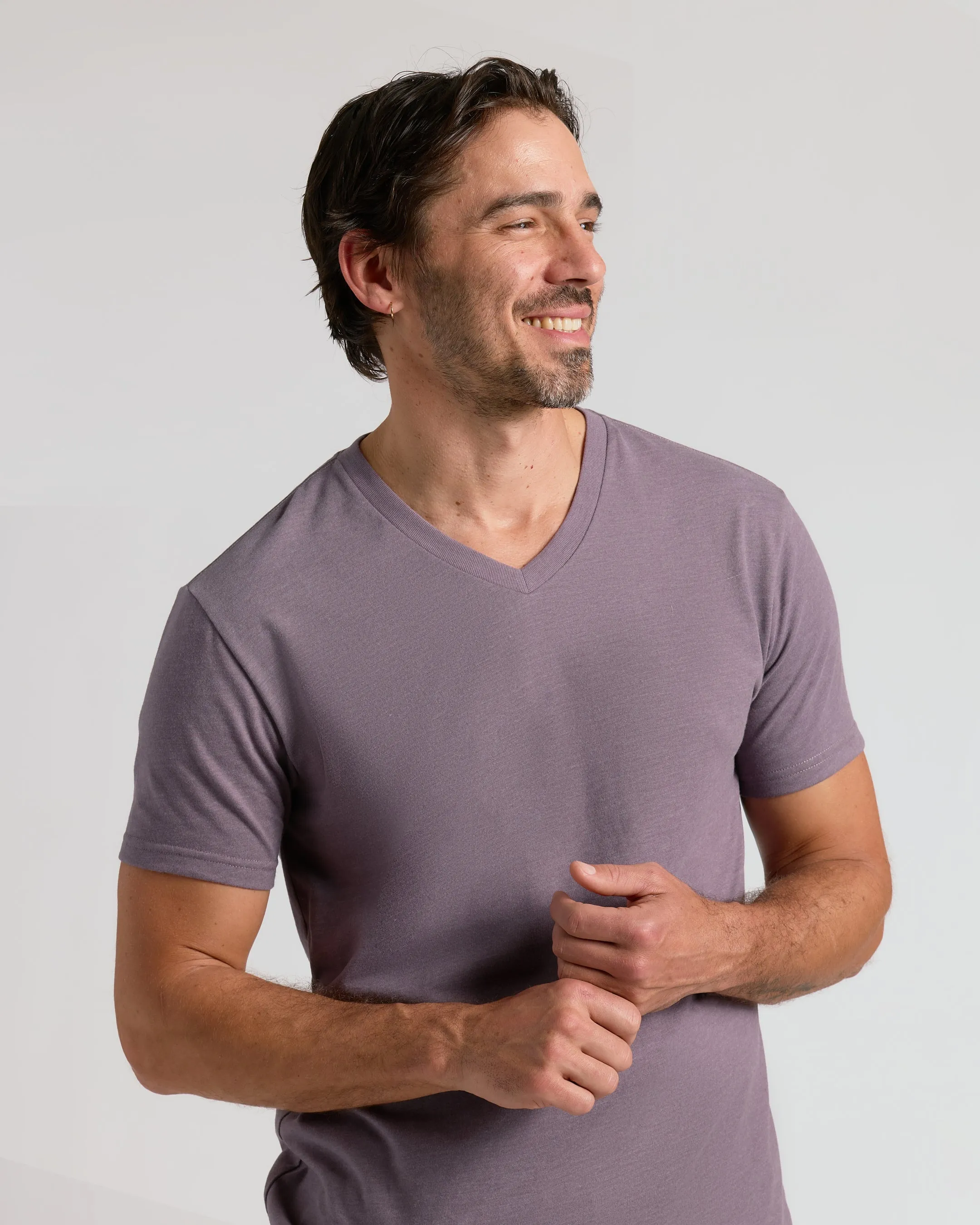 Dark Heather Amethyst V-Neck Tee