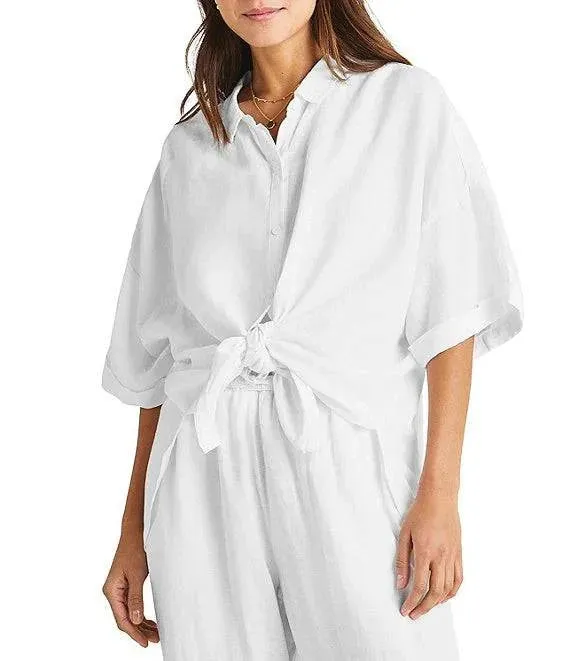Dawson SS Linen Buttondown by Splendid | White