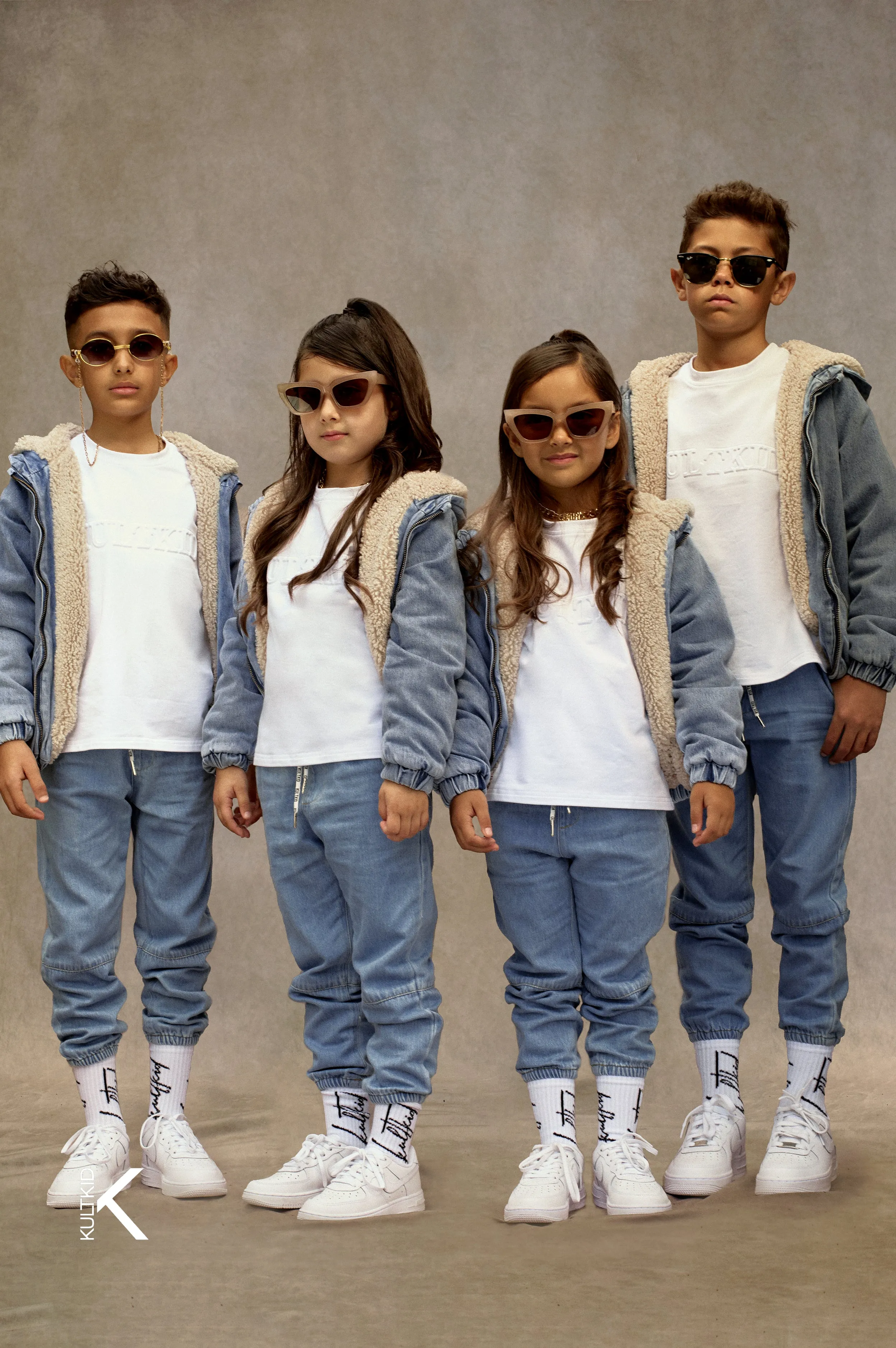 Denim Jogger Jeans with Logo Drawstring