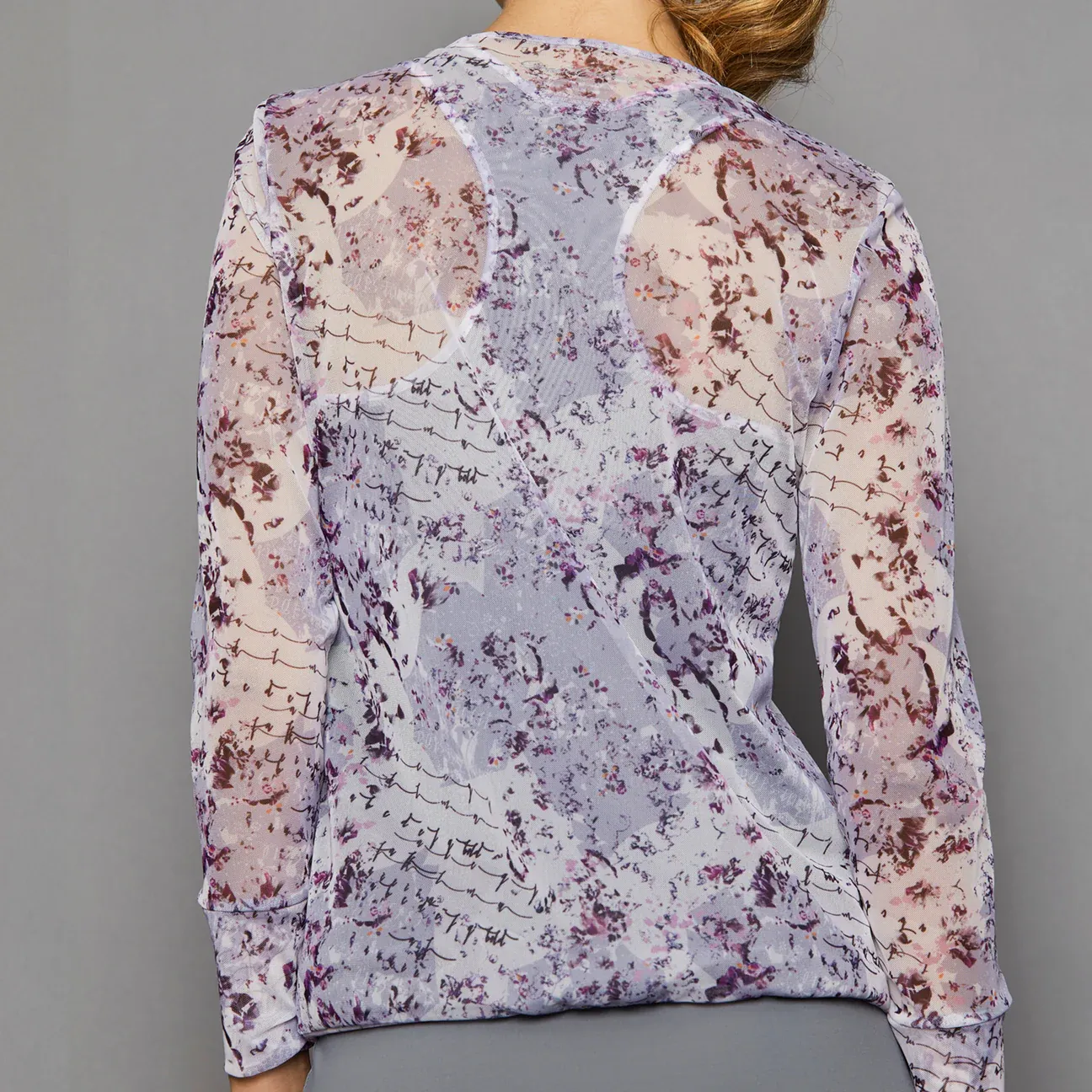 DENISE CRONWALL - SPF 40  Rhapsody V-neck Pullover - WHITE /PRINT