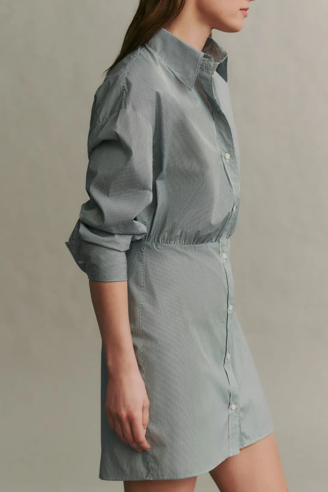 Devon Dress | White / Hunter Green