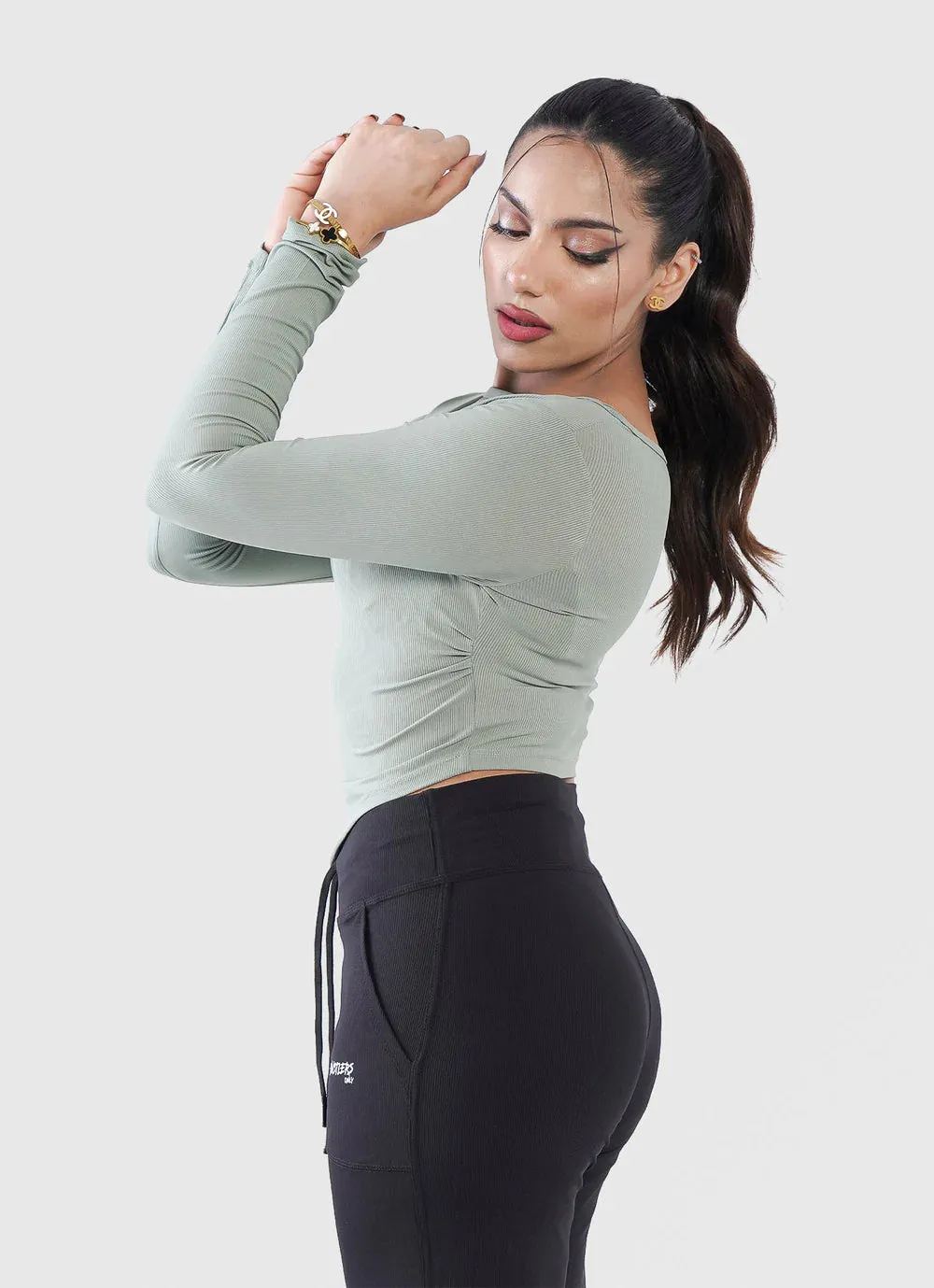 Diamond Crop Shirt - Green
