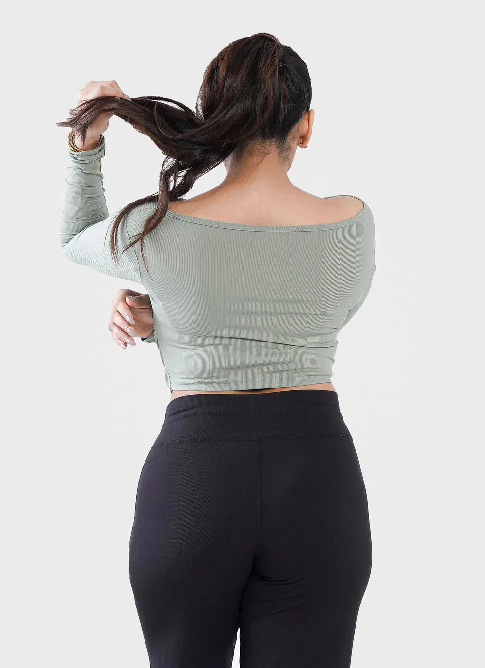 Diamond Crop Shirt - Green