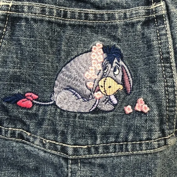 Disney Eeyore Embroidered Denim Overall Shorts
