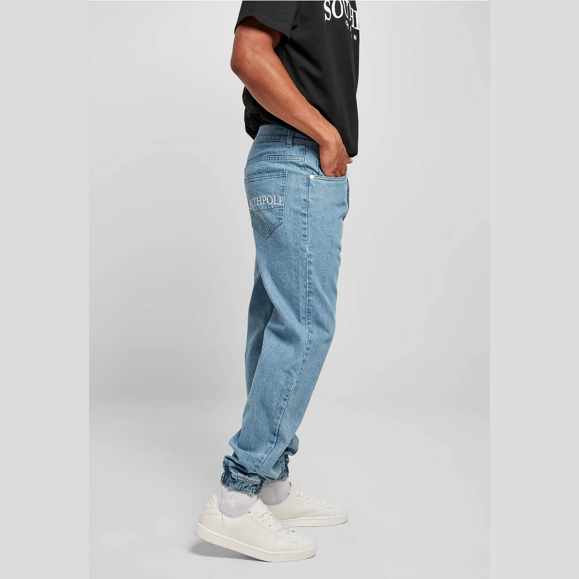 Džínsy jogger Southpole Denim Jogg Pants Midblue Washed bledo modré