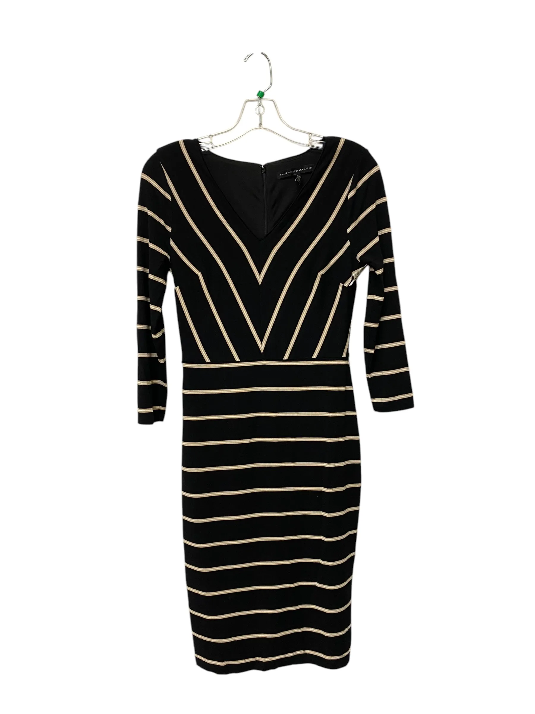 Dress Casual Midi By White House Black Market In Black, Size: 2