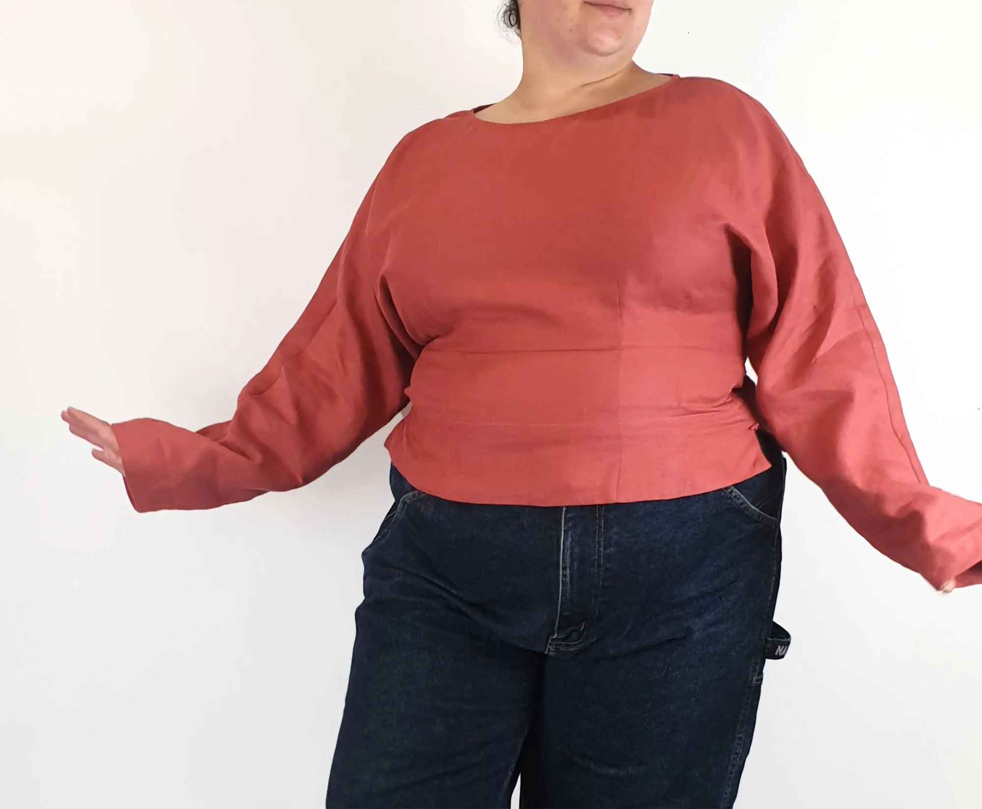 Elk red linen top size 20