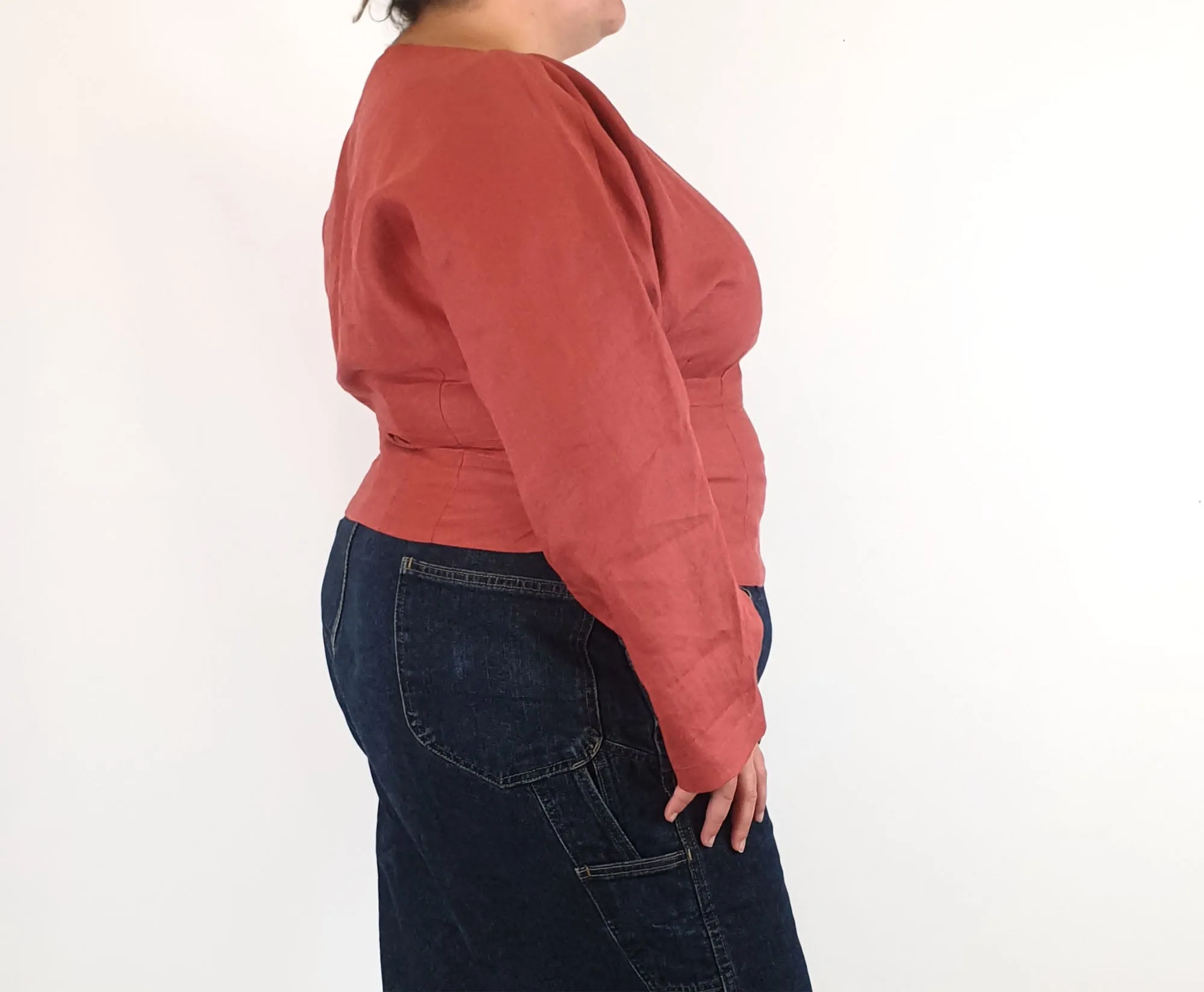 Elk red linen top size 20