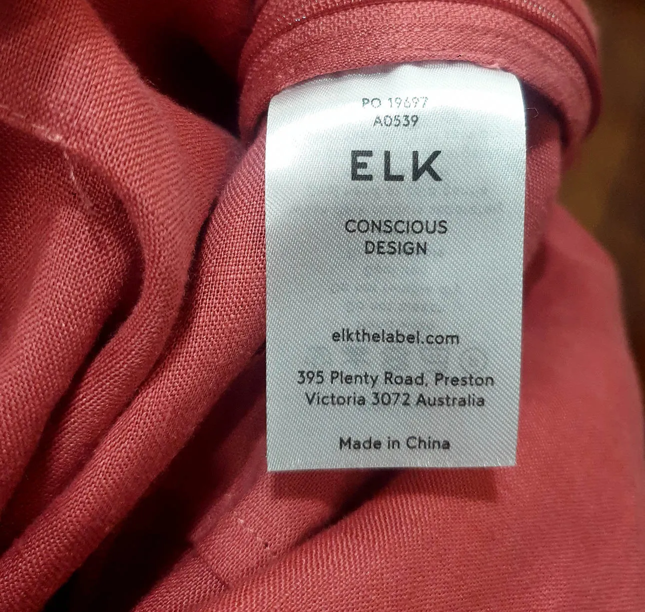 Elk red linen top size 20