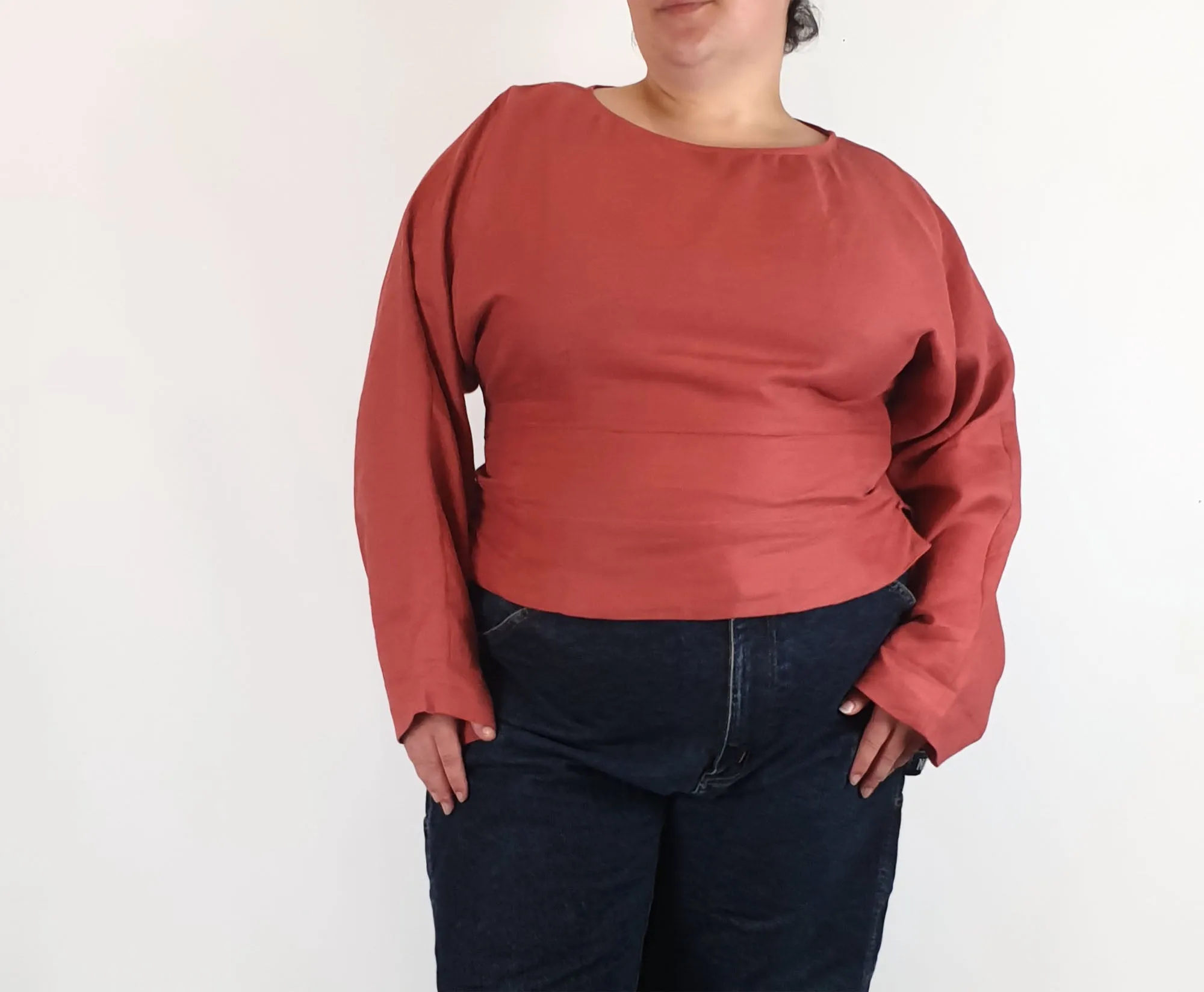 Elk red linen top size 20