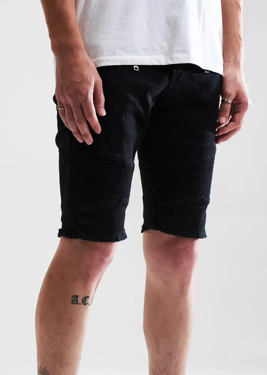Embellish Spencer Biker Black Shorts