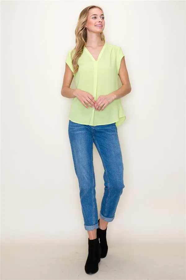 Emma V-Neck Solid Blouse