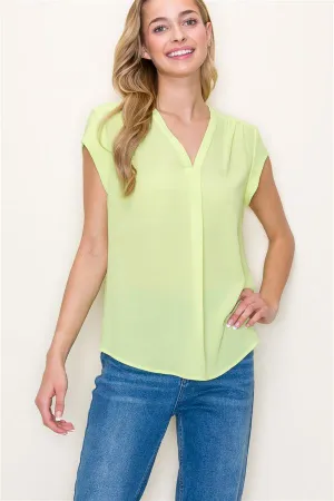 Emma V-Neck Solid Blouse