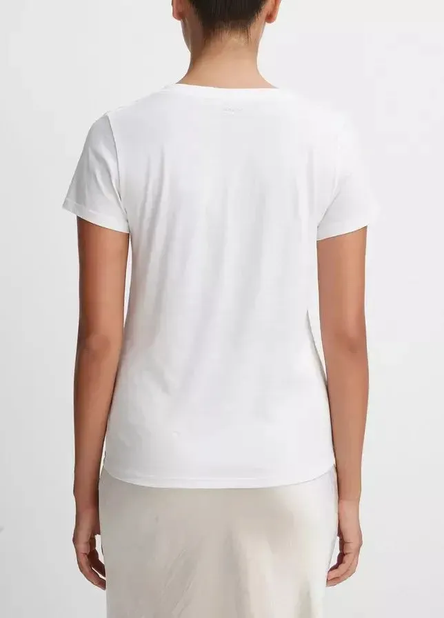 Essential V-Neck in Optic White