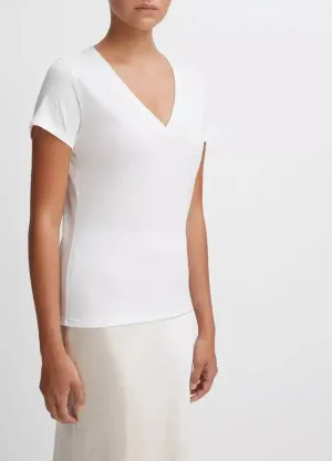 Essential V-Neck in Optic White