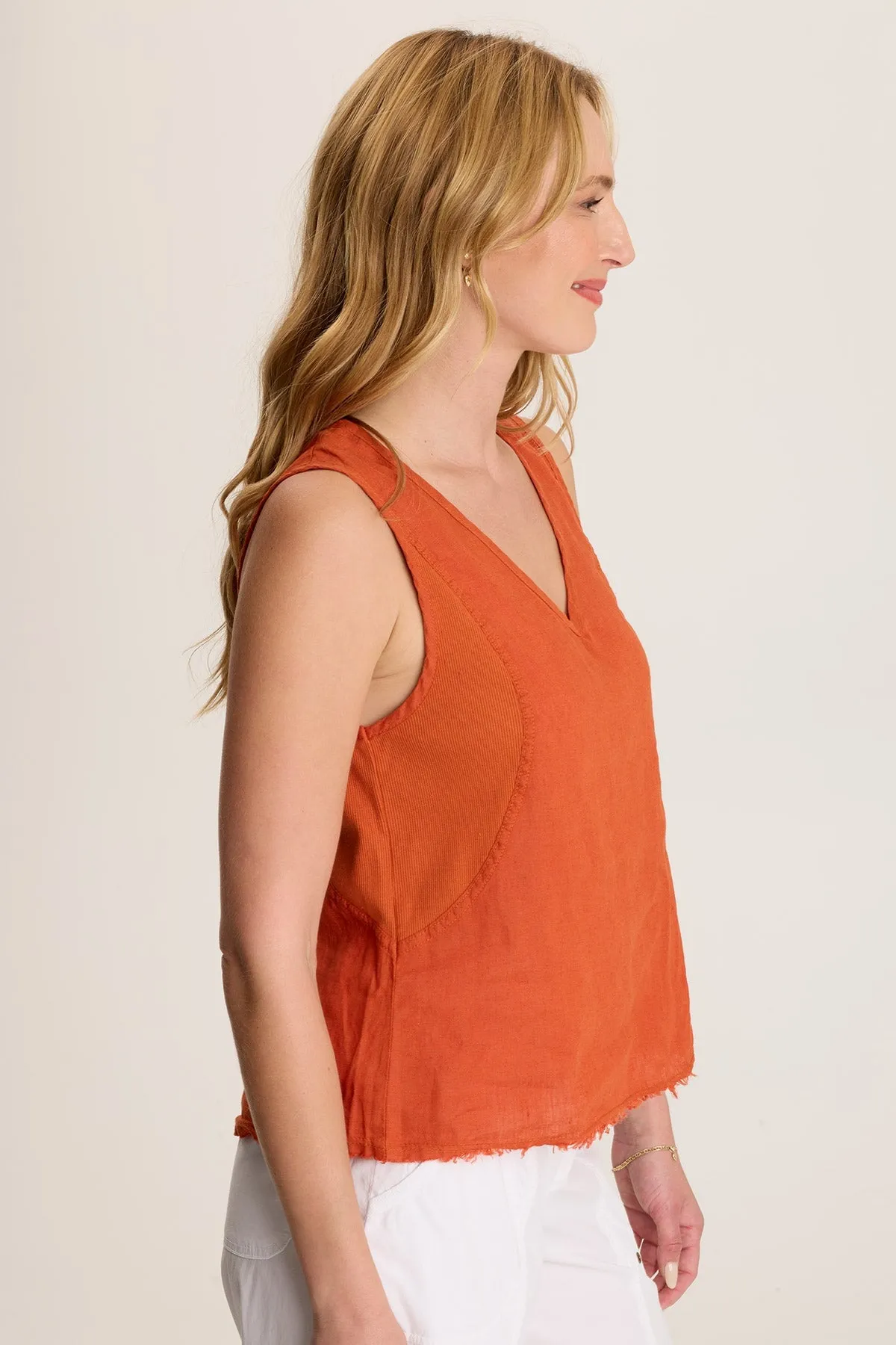 Estine Linen V-Neck Tank Top