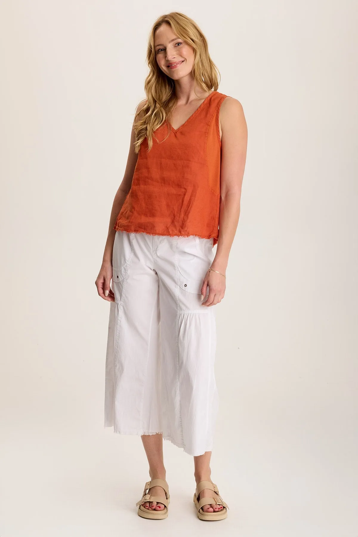Estine Linen V-Neck Tank Top