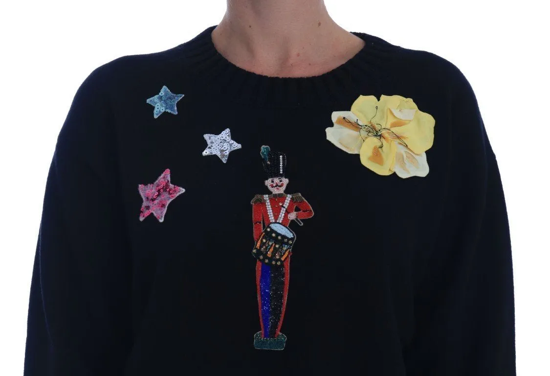 Fairy Tale Crystal Black Cashmere Sweater