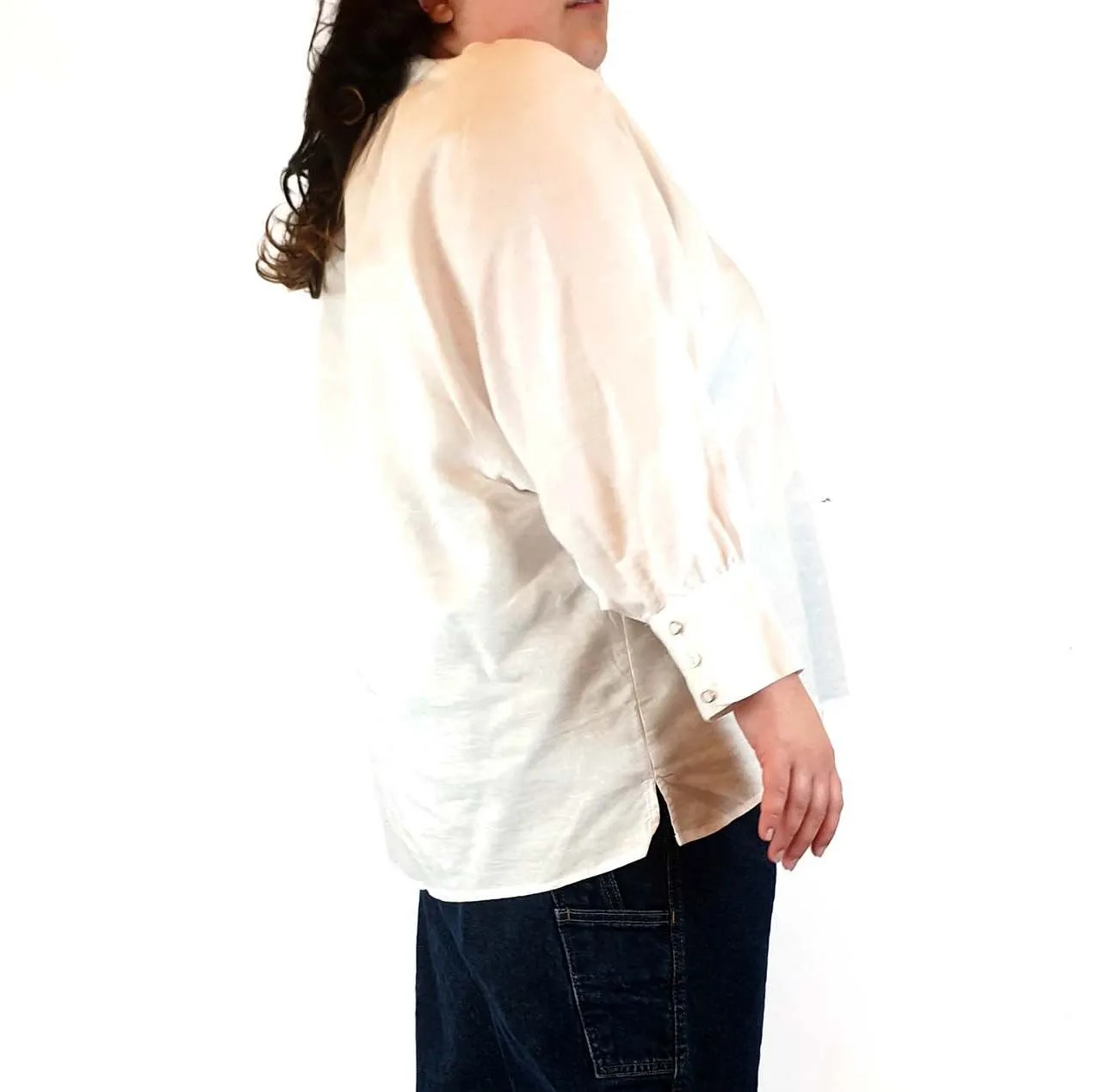 Fate   Becker white cotton-linen shirt/top size 20