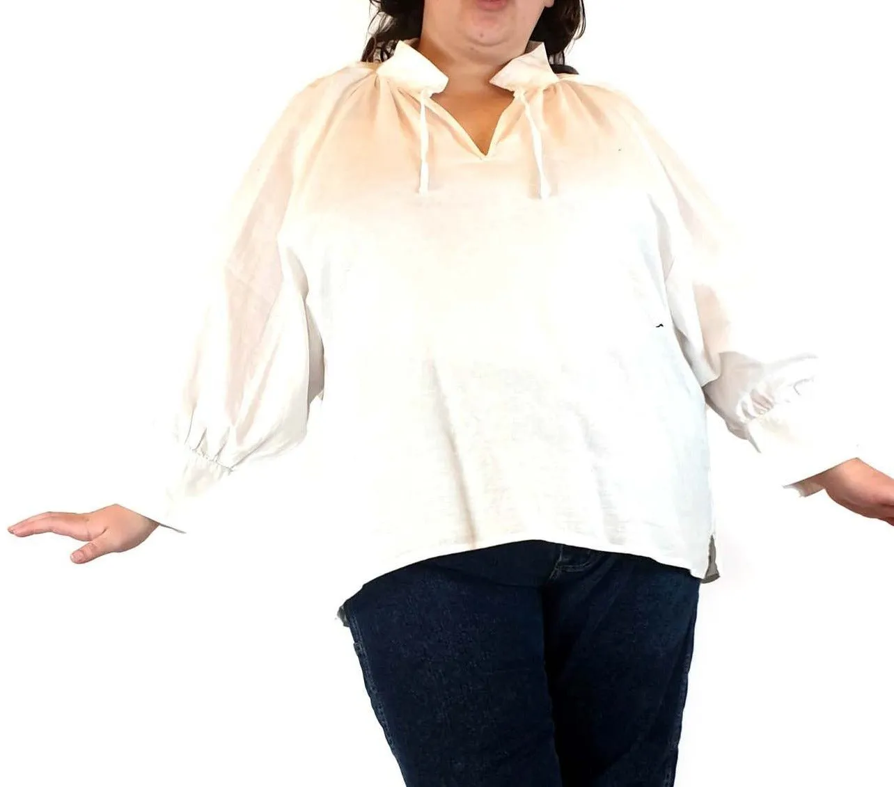 Fate   Becker white cotton-linen shirt/top size 20