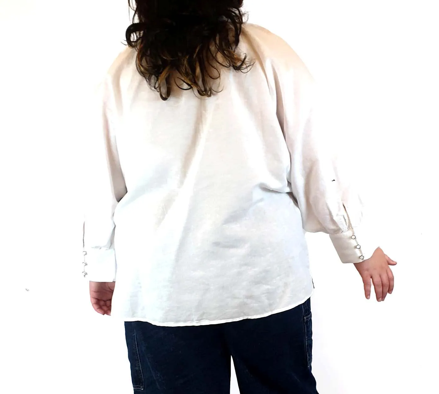 Fate   Becker white cotton-linen shirt/top size 20