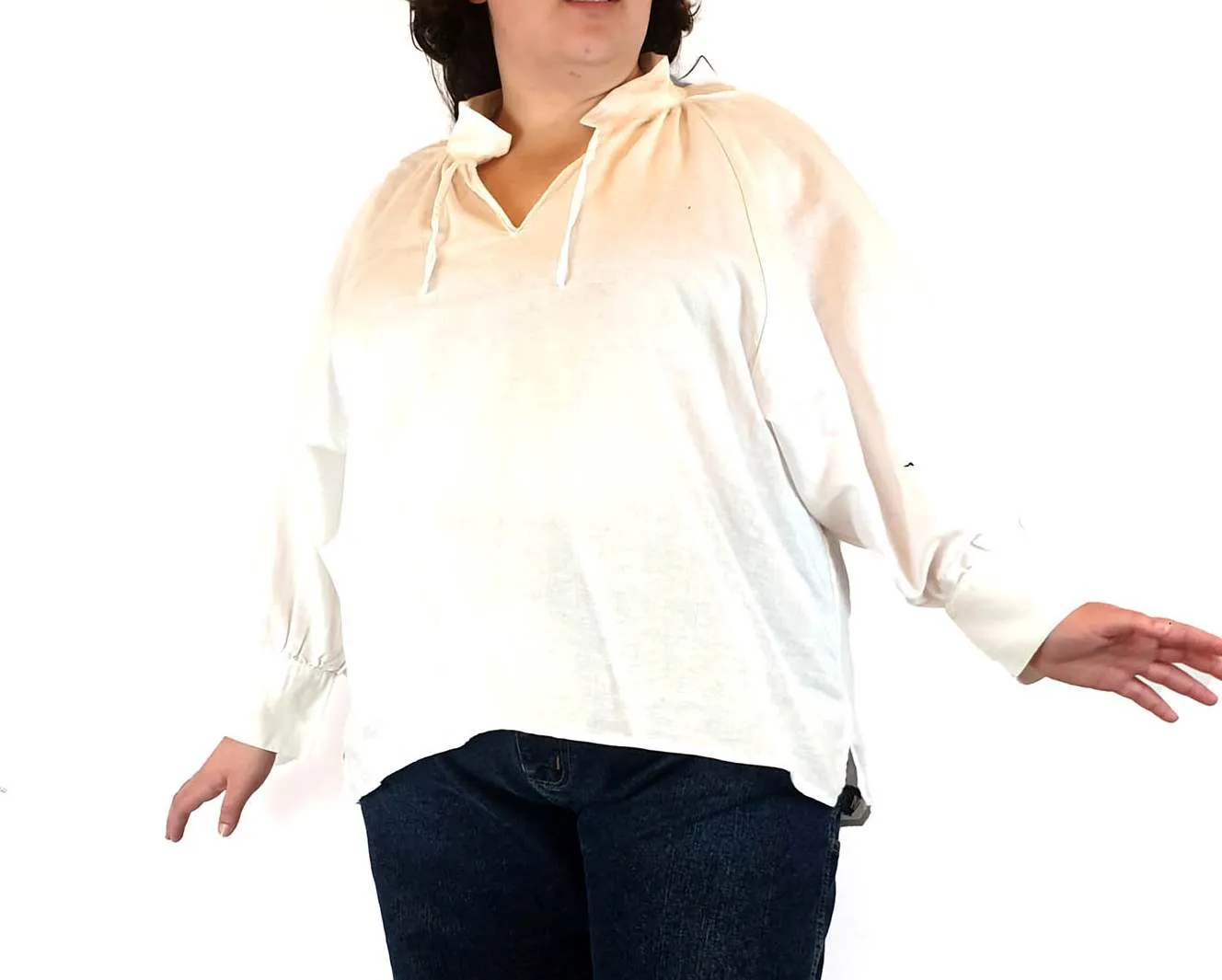 Fate   Becker white cotton-linen shirt/top size 20