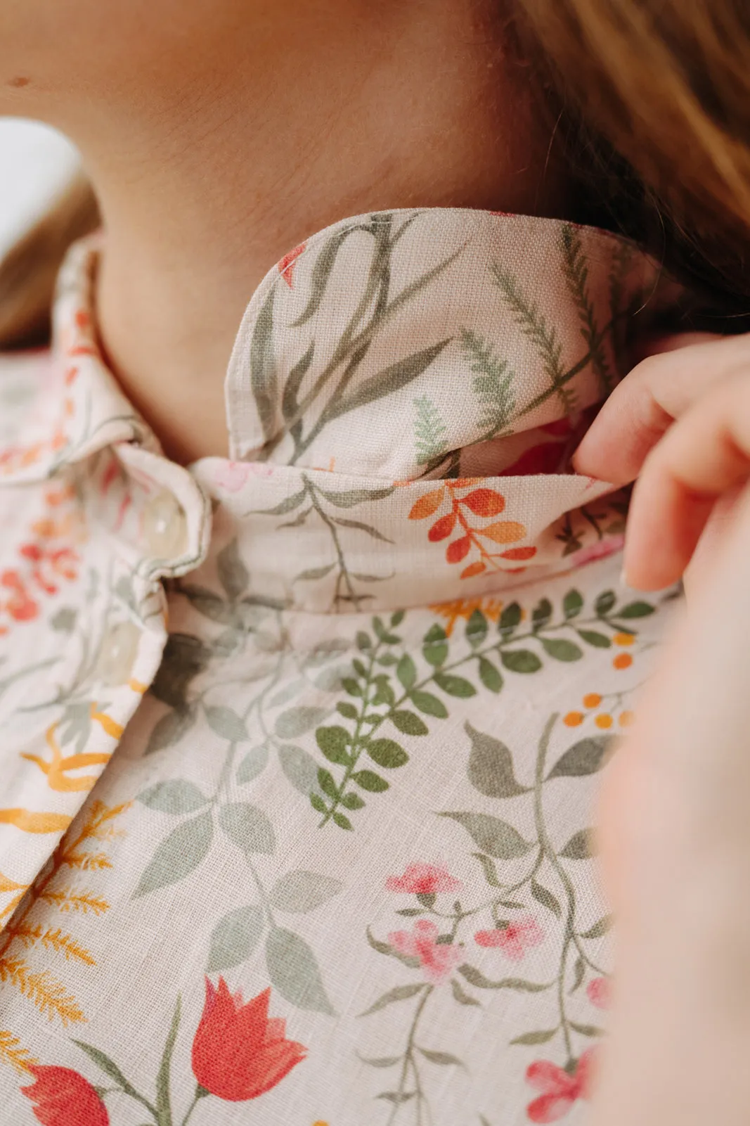 Fitted Sophie Shirt, Long Sleeve, Whimsical Garden