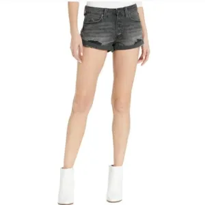Free People Romeo Rolled Cut Off Shorts in Black Mambo