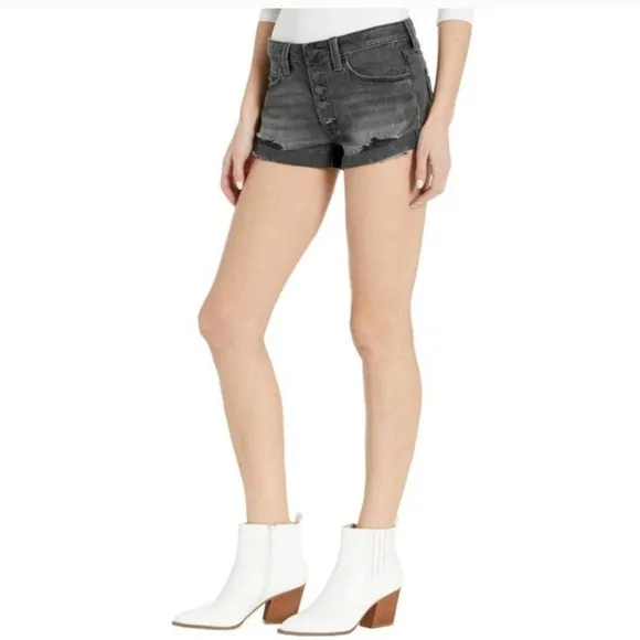 Free People Romeo Rolled Cut Off Shorts in Black Mambo