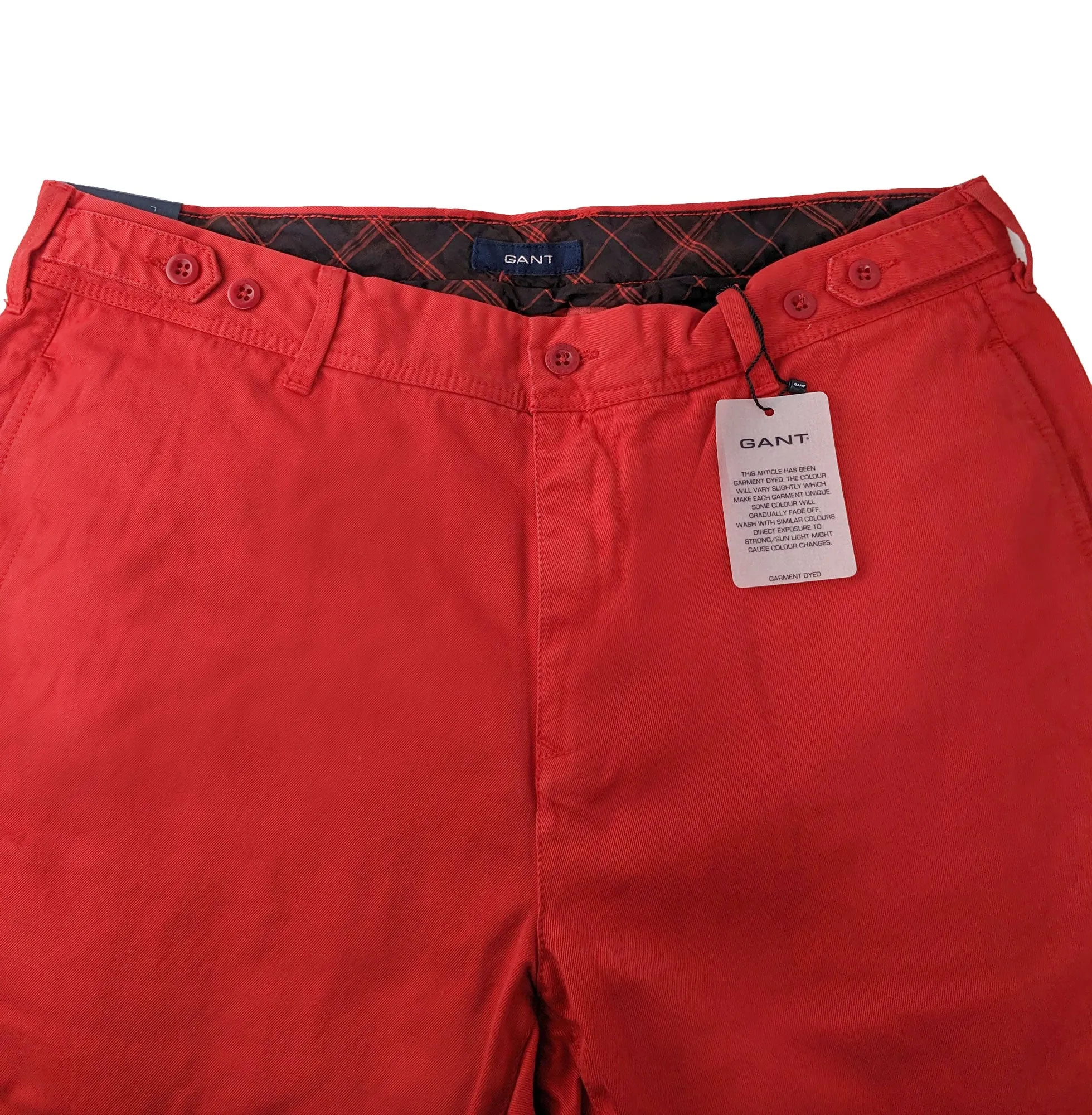 GANT Men's Bright Red New Haven Classic Preppy Chinos Size 34/34 NWT