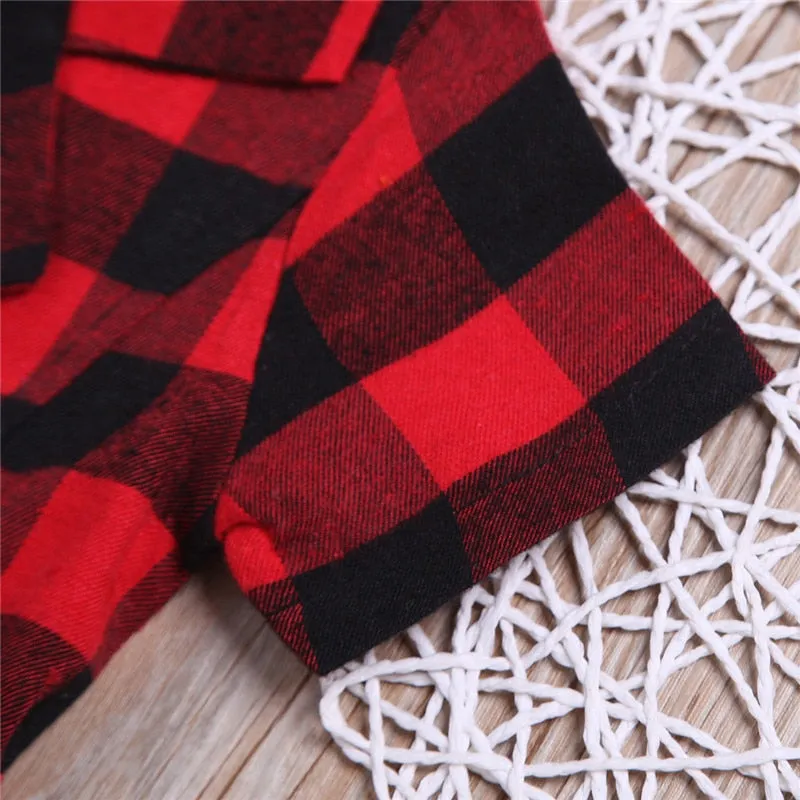 Girl’s Casual Short-sleeved Dress Fashion- Plaid Mesh Turndown Collar
