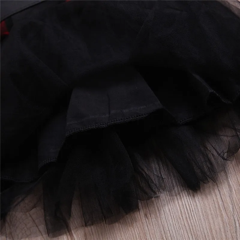 Girl’s Casual Short-sleeved Dress Fashion- Plaid Mesh Turndown Collar