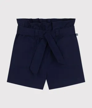 GIRL'S COTTON CANVAS SHORTS