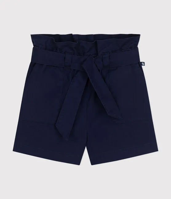 GIRL'S COTTON CANVAS SHORTS