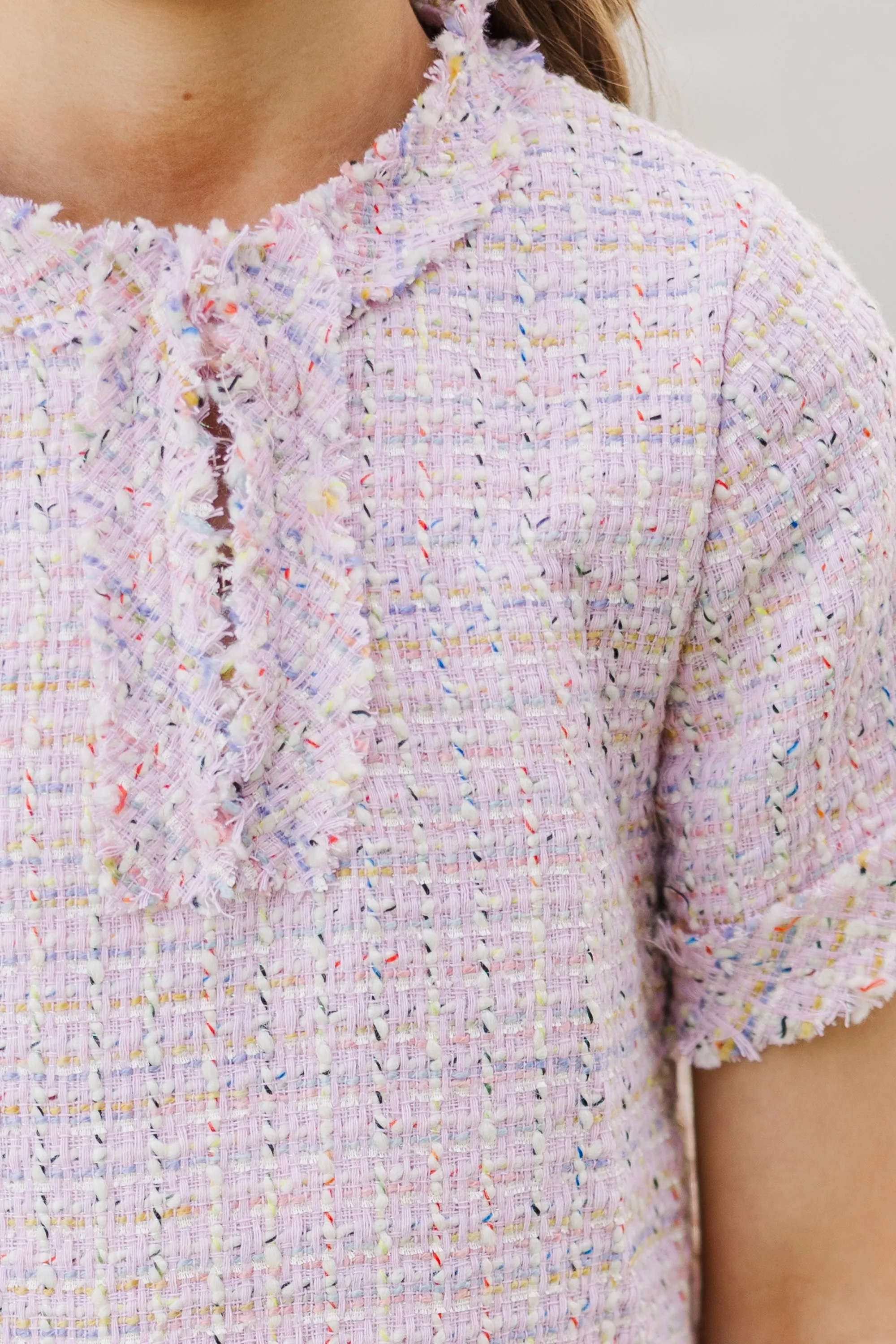 Girls: The Dorothy Pink Tweed Fringe Dress