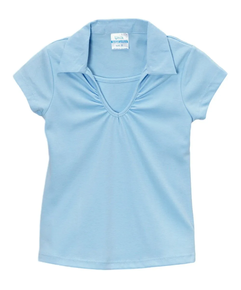 Girl's Uniform V-Neck Collar Shirt 5-18
