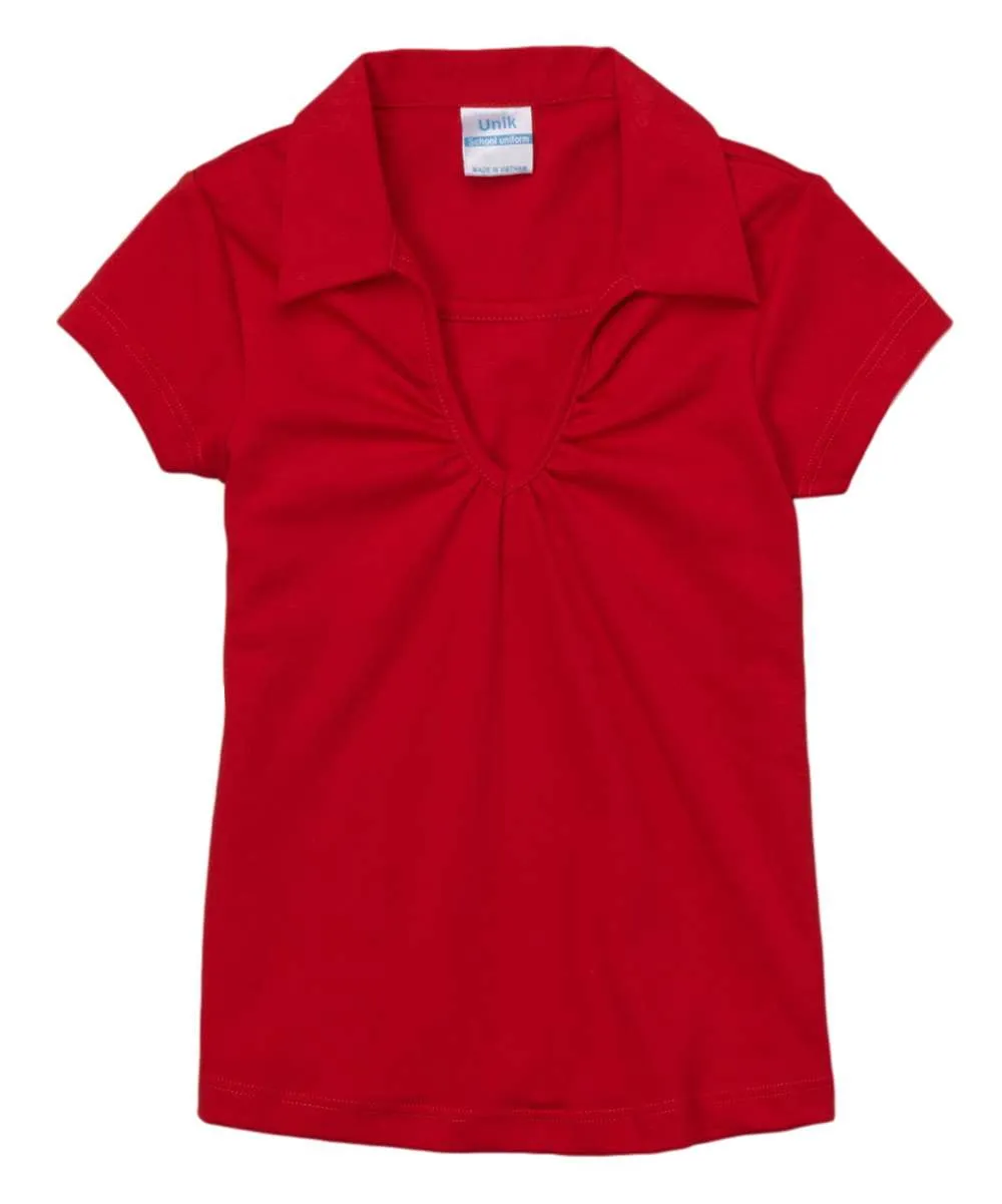 Girl's Uniform V-Neck Collar Shirt 5-18