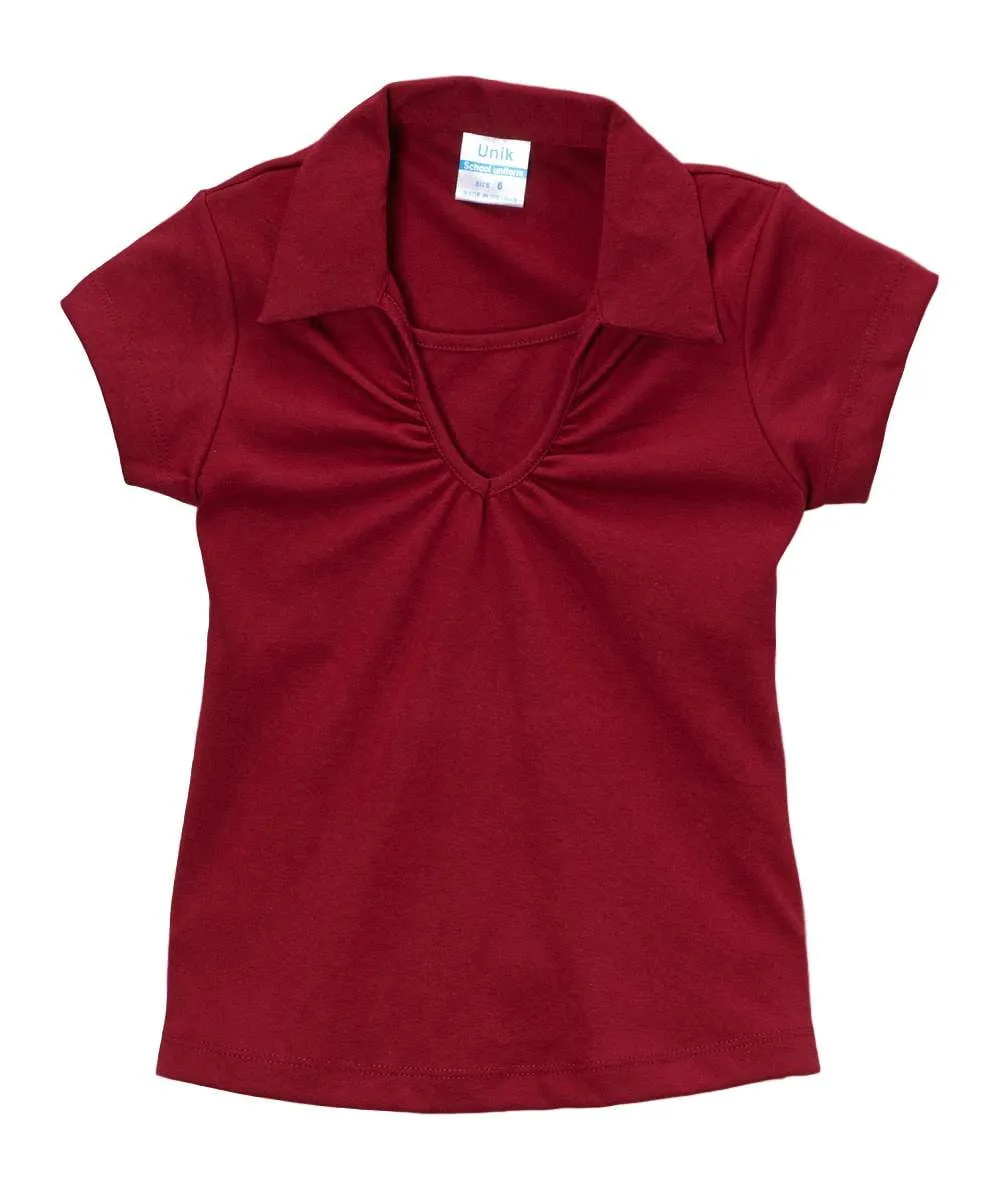Girl's Uniform V-Neck Collar Shirt 5-18