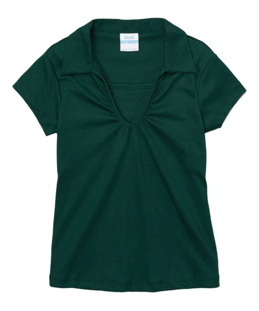 Girl's Uniform V-Neck Collar Shirt 5-18