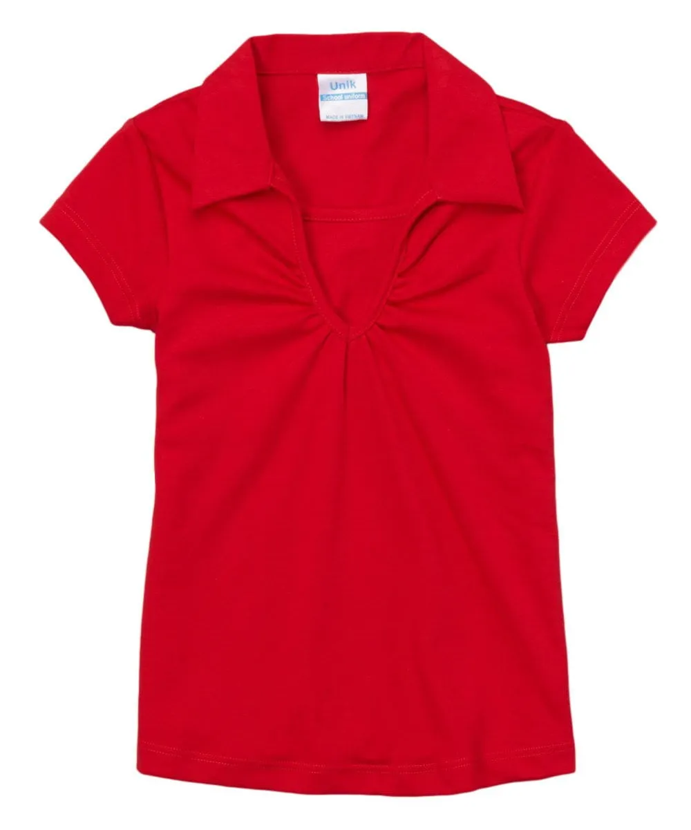 Girl's Uniform V-Neck Collar Shirt 5-18