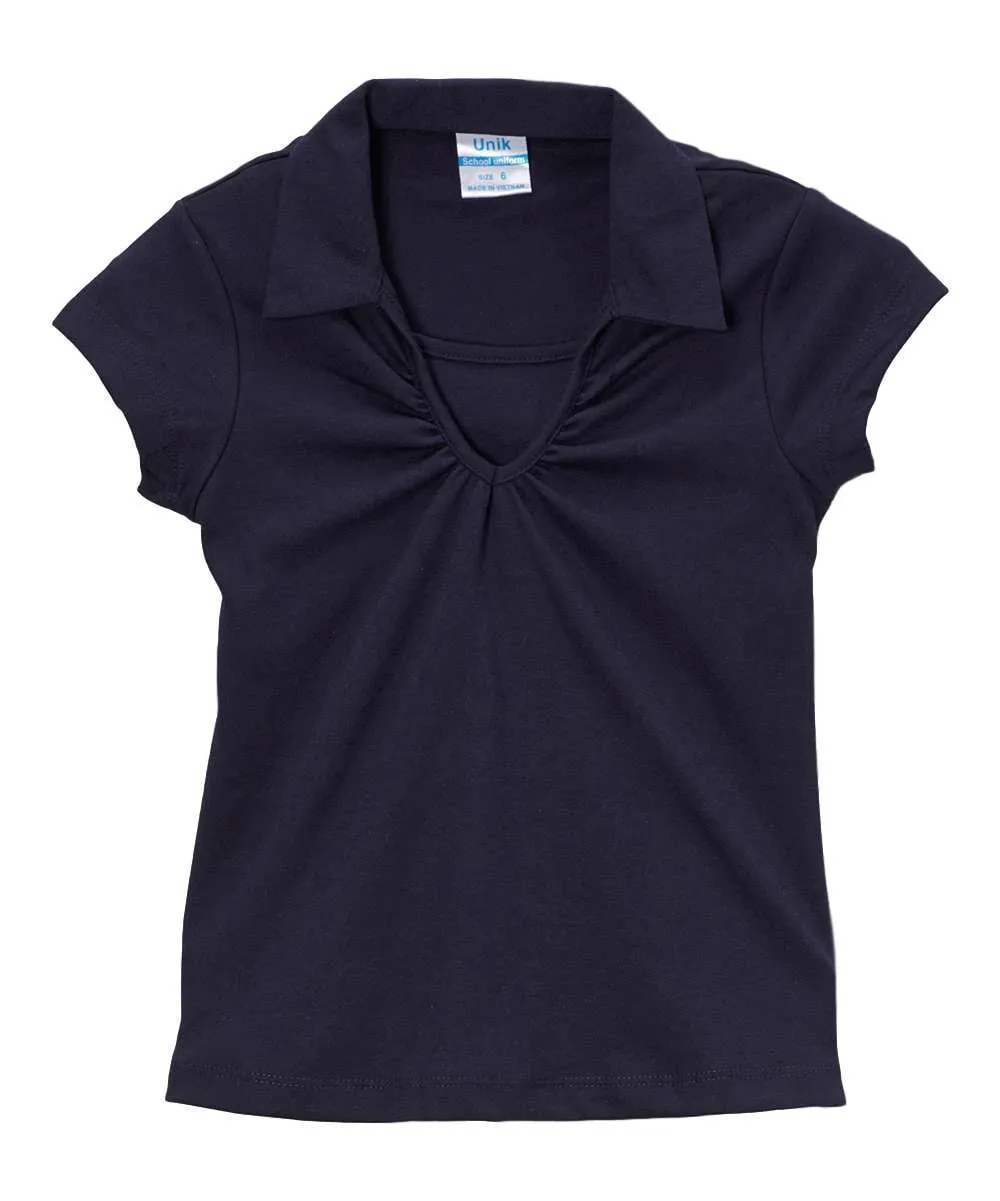 Girl's Uniform V-Neck Collar Shirt 5-18