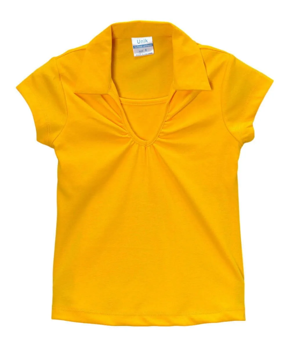 Girl's Uniform V-Neck Collar Shirt 5-18
