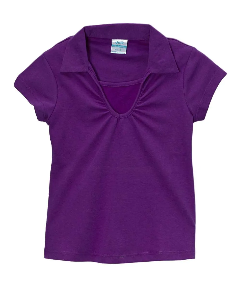 Girl's Uniform V-Neck Collar Shirt 5-18